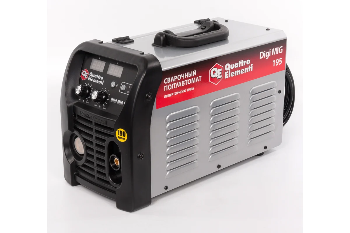 Аппарат полуавтомат. сварки, инвертор QUATTRO ELEMENTI Digi MIG 195 (190 А, ПВ 30%,проволока 0,6 - 1