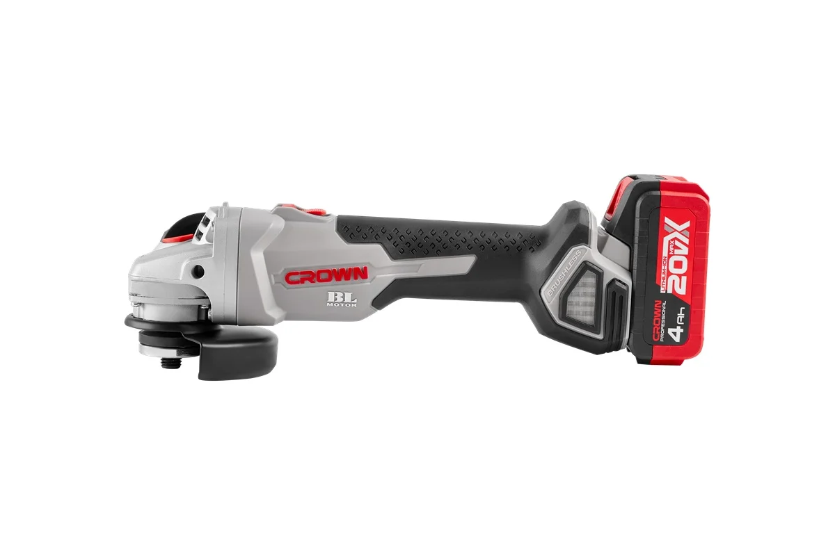 Аккум. УШМ CROWN CT23001-125HX-4 ВМС,Ø125мм, 8000 об/мин, 4 А/ч,20В, 2,51кг.