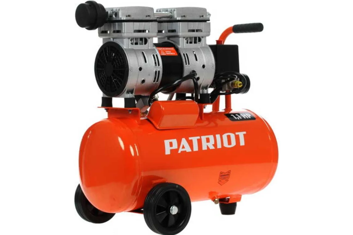 Компрессор Patriot поршневой безмасляный WO 24-160, 160 л/мин, 8 бар, 1100 Вт, 24 л, быстросъемный 1