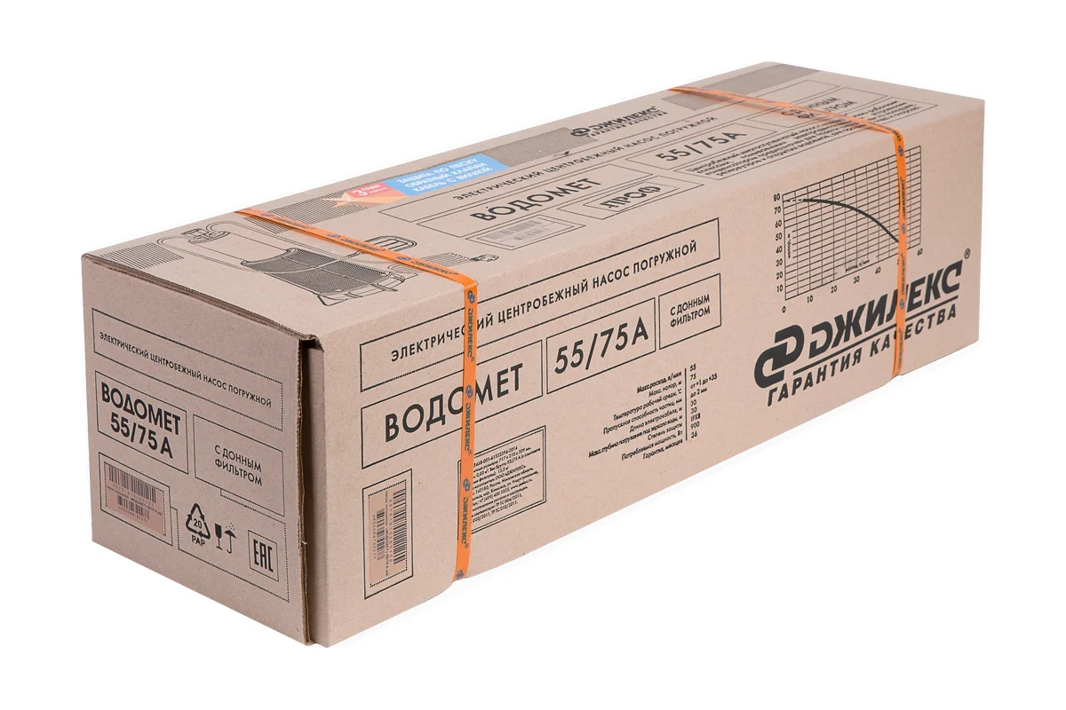 Эл. насос погружной Джилекс-Водомет ПРОФ 55/75А ДФ (с донным фильтром)