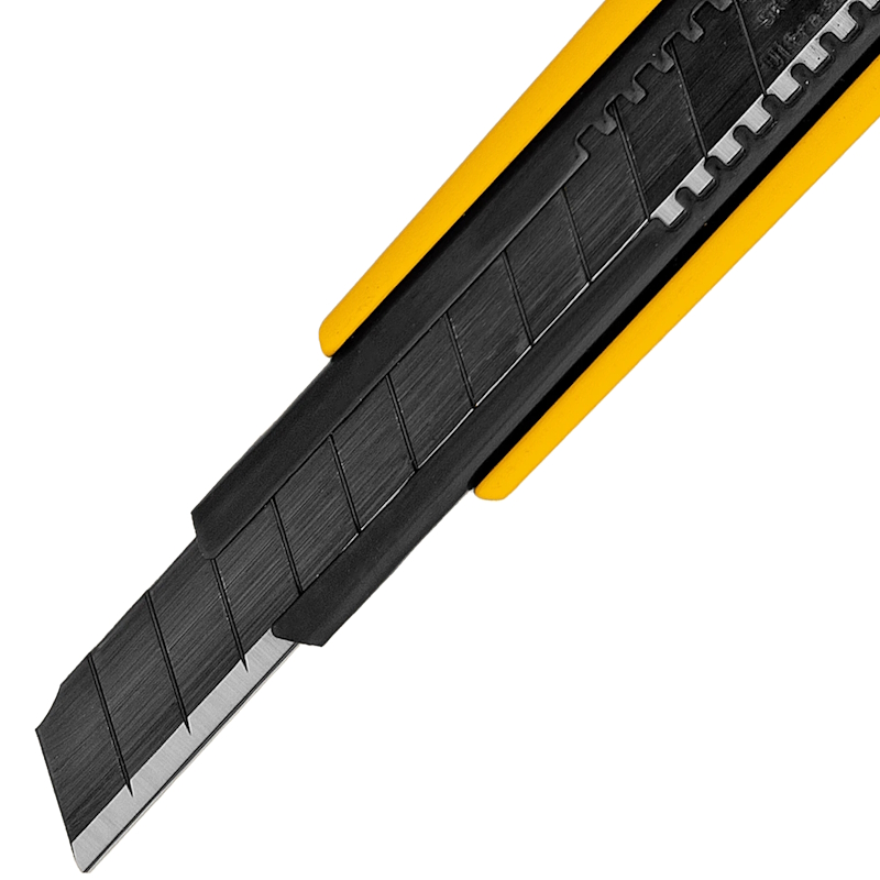 Нож, 9 мм, сменное лезвие, SK4, алюминиевый корпус, торцевой зажим// Denzel