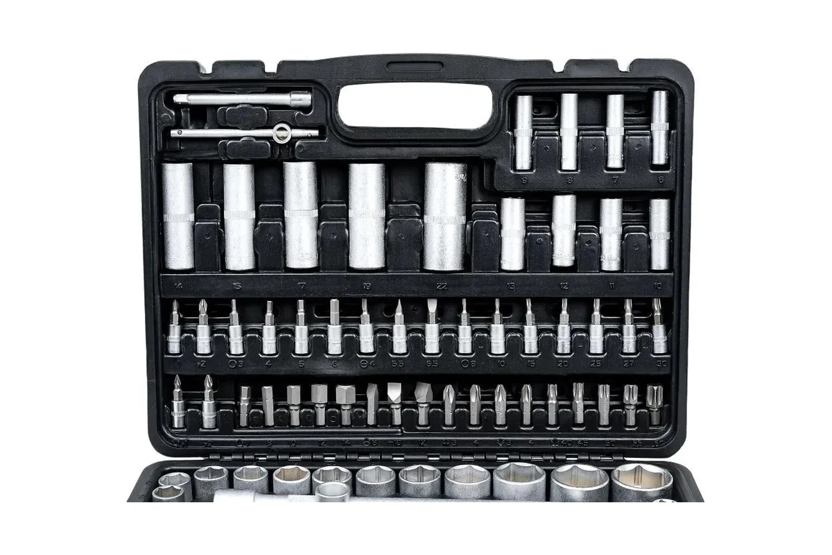 Набор инструментов MXT-108-SET (108 предметов, 1/2" и 1/4", CrV)