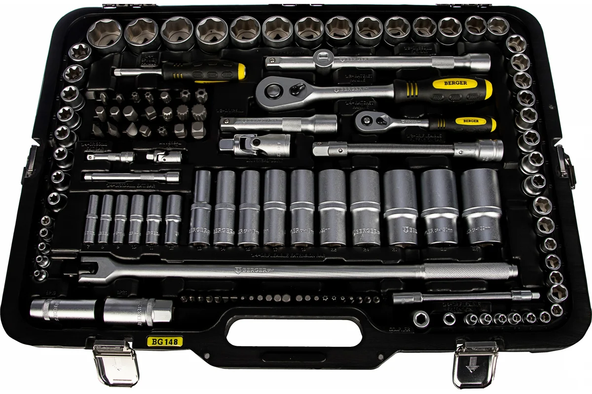 Набор инструмента 1/2"-1/4", 148 пр. универсальный "МЮНХЕН" //BERGER