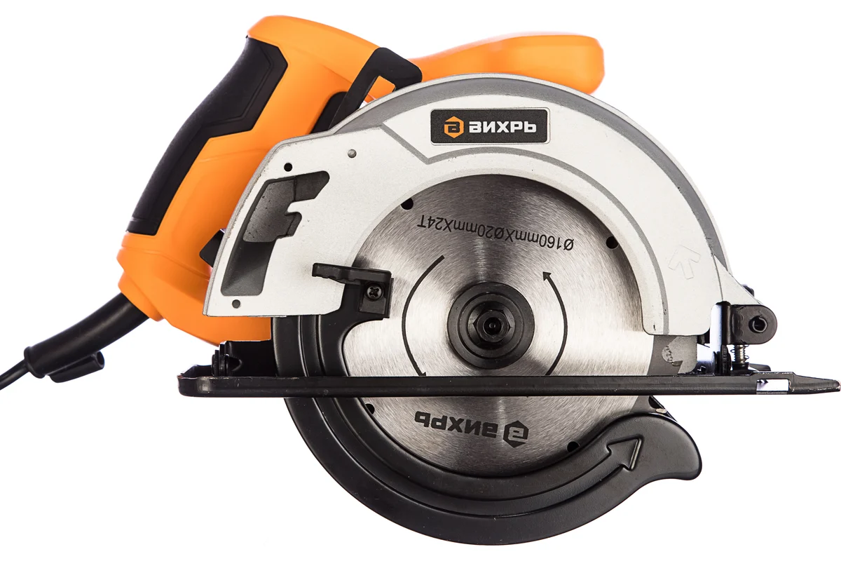 Дисковая пила ДП-160/1300 Вихрь, 1300Вт, 5500 об/мин, диск 160х20мм, гл. пропила 52 мм, 4,4 кг