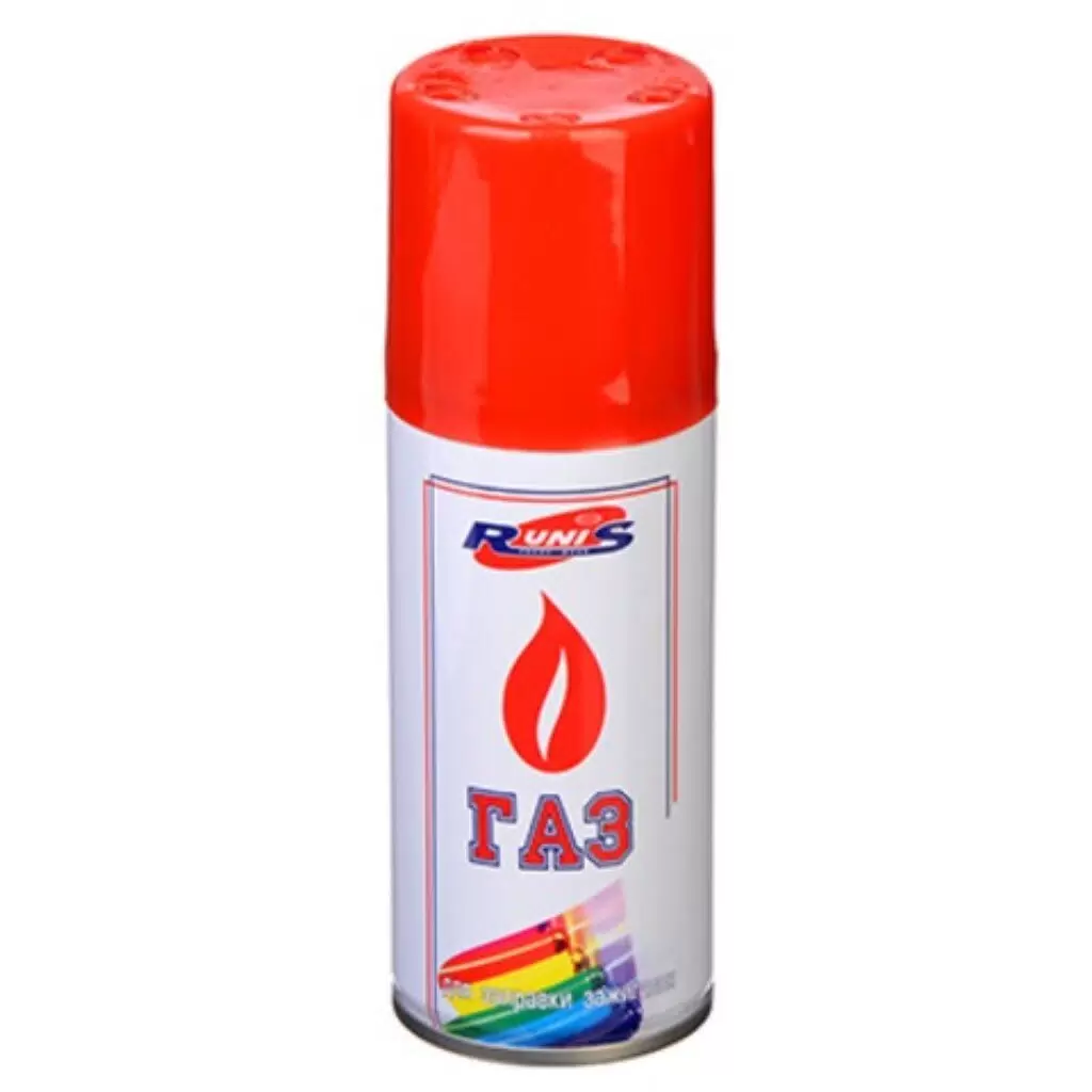 Газ для зажигалок RUNIS, метал. баллон, 140 мл, белый