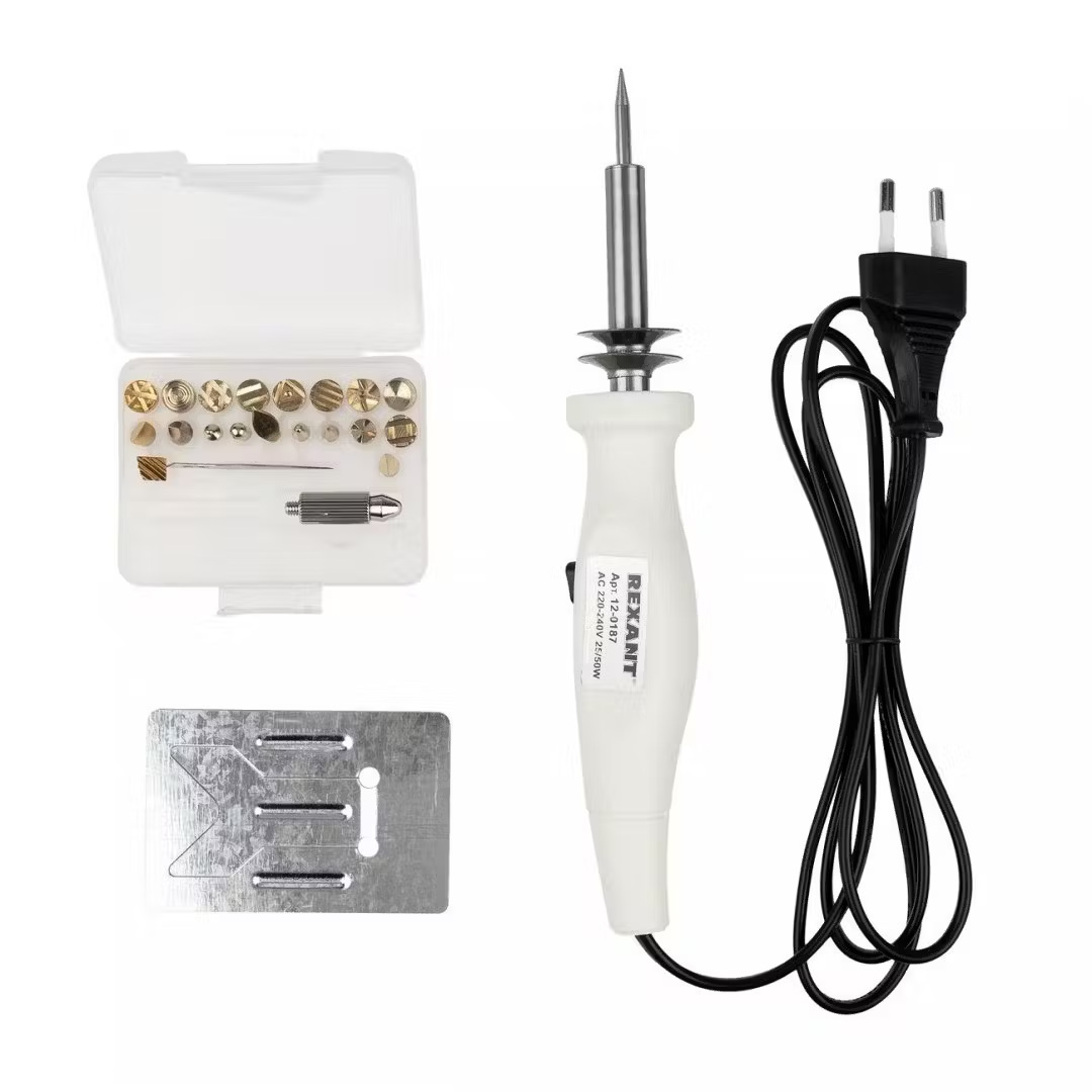 Паяльник-выжигатель 50Вт/220В (22 насадки) 12-0187 //REXANT