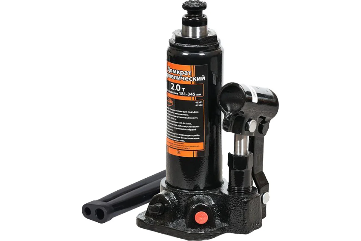 Домкрат 2 т, бутылочный гидравлический (181-345 мм) //АВТОДЕЛО