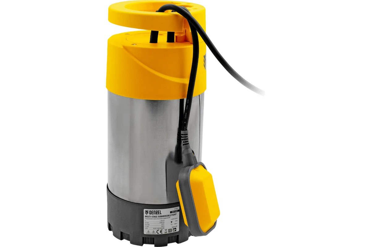 Погружной насос высокого давления PH1100, 1100Вт, подъем 40м, 5500 л/ч// Denzel