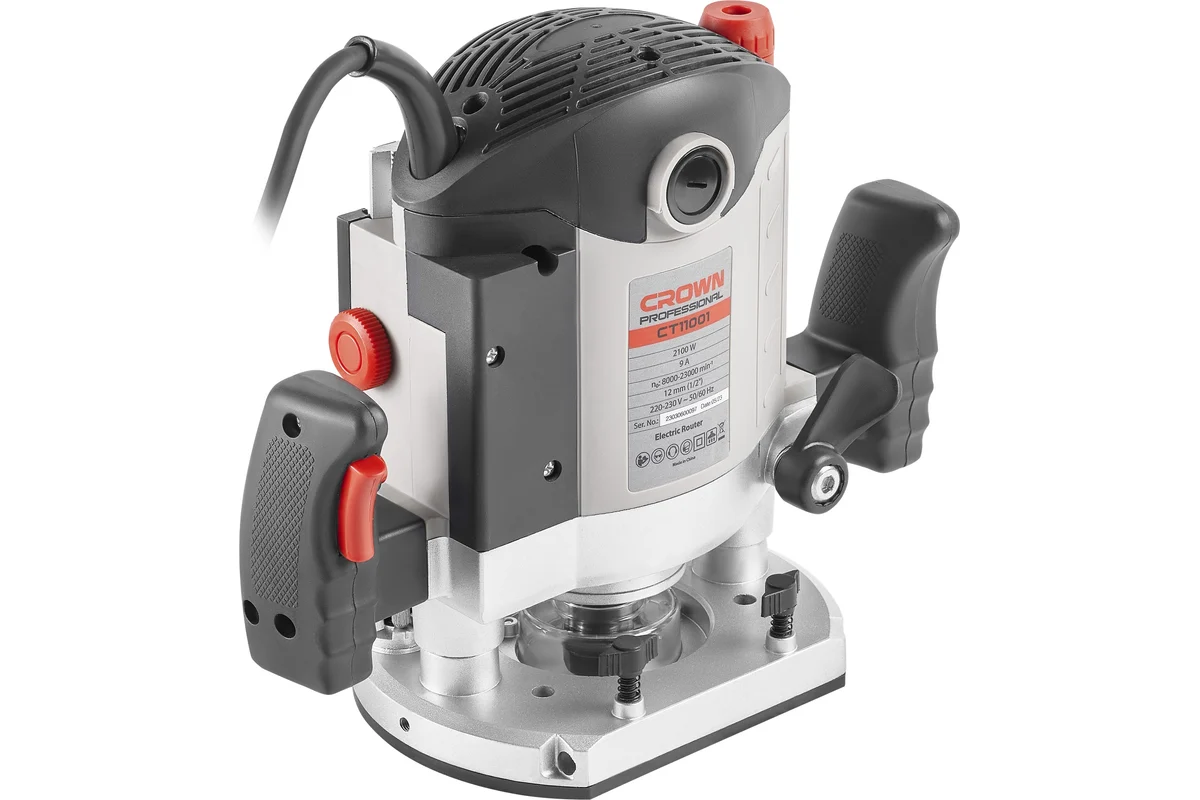 Фрезер CROWN CT11001, 2100Вт, 8000-23000об/мин, цанга 6-8-12мм