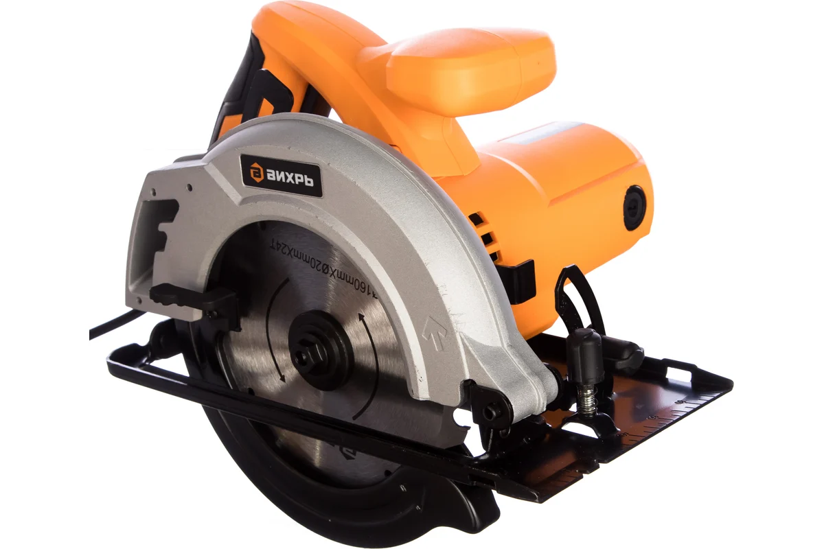 Дисковая пила ДП-160/1300 Вихрь, 1300Вт, 5500 об/мин, диск 160х20мм, гл. пропила 52 мм, 4,4 кг