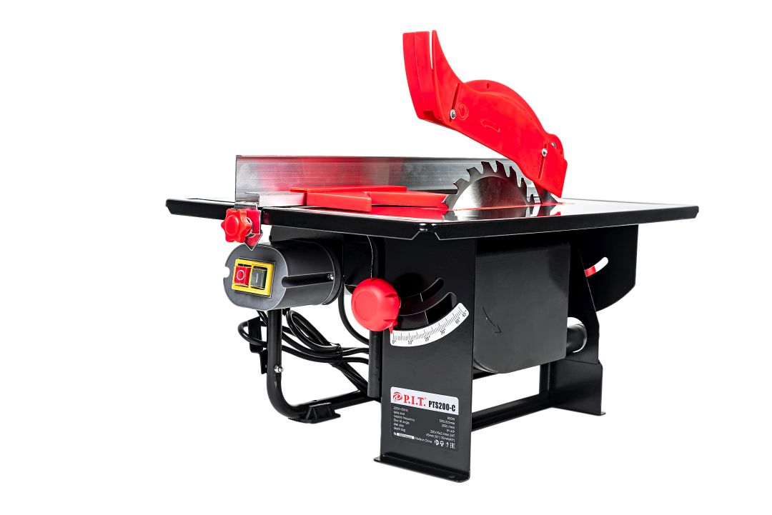 Пила стационарная электрич. P.I.T. PTS200-C МАСТЕР (850Вт, 2950об, 200мм, 500х335мм, 35/45мм, 45°)