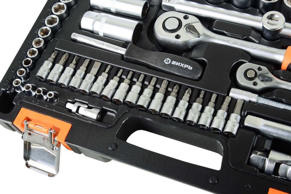 Набор инструментов АВТО, 1/2" , 1/4" , CrV, в кейсе 82 предм Вихрь