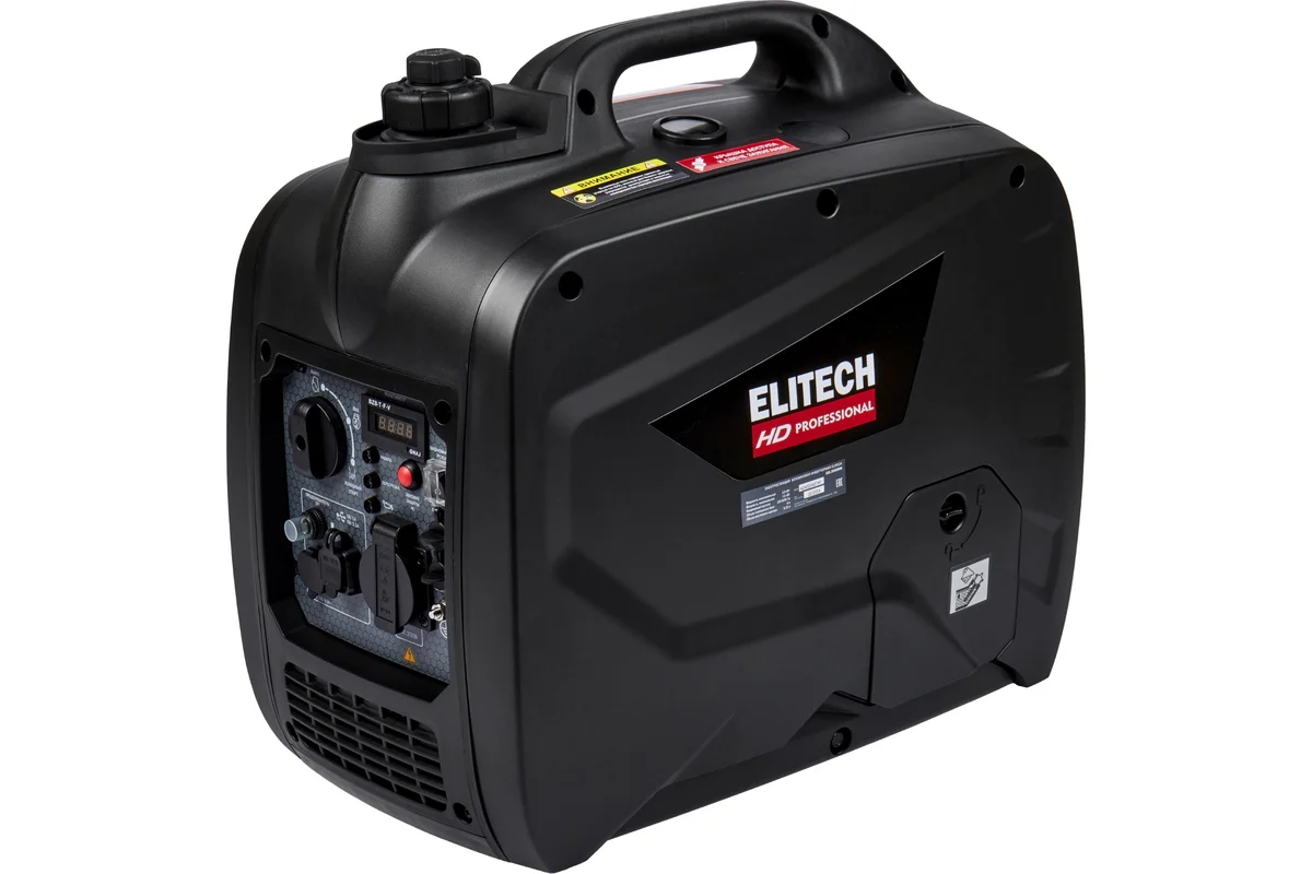 ELITECH GIS 2000RМ Генератор бен.инв,4-такт,мак2\ном1,8кВт,т\бак-4л,22кг,ручной старт,2USB,1роз230В-