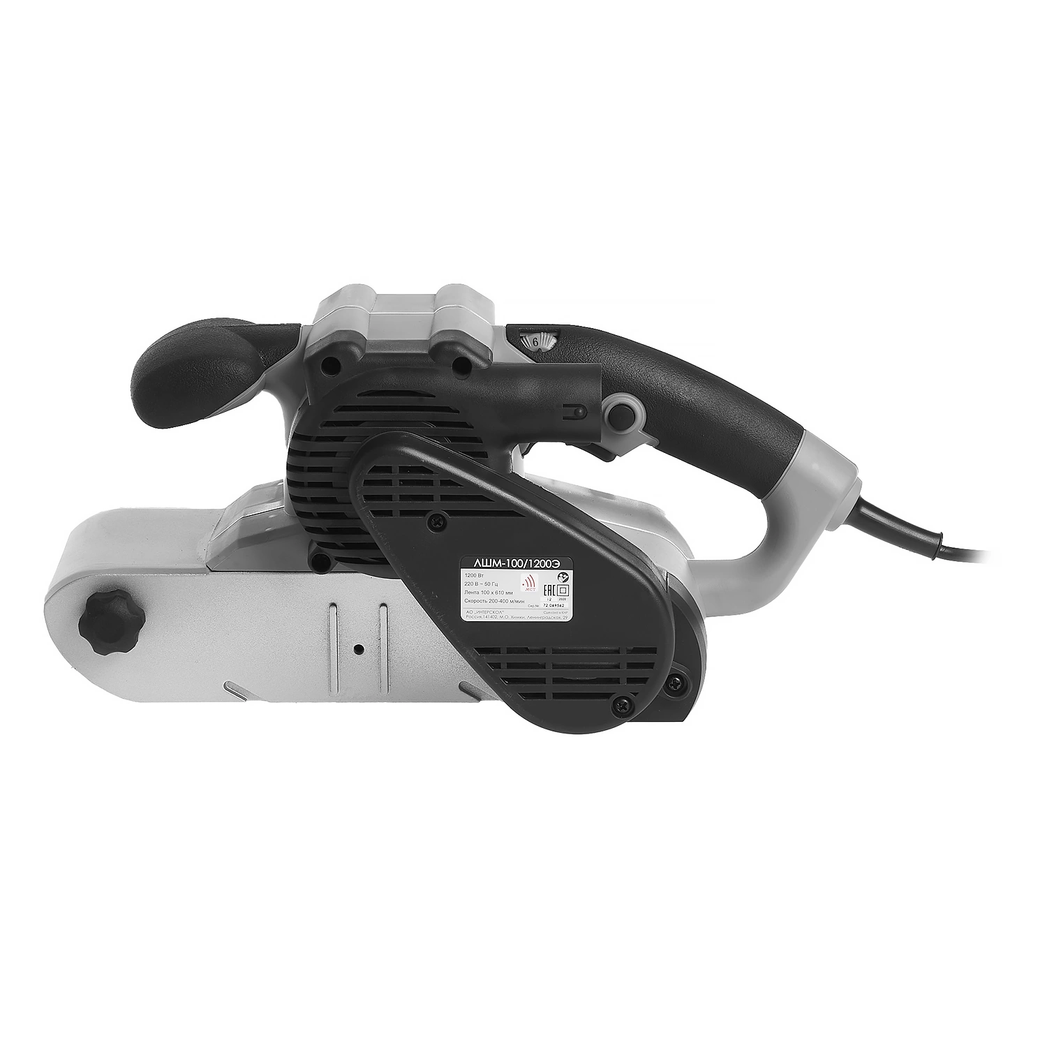 ЛШМ-100/1200Э ИНТЕРСКОЛ  Ленточная шлифовальная машина, 1,2кВт, лента 105х610мм