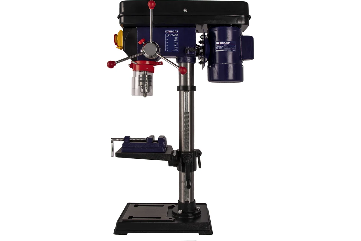 Сверлильный станок ПУЛЬСАР СС 600 + тиски 600Вт,16мм,12 ск. 220-2450об/мин