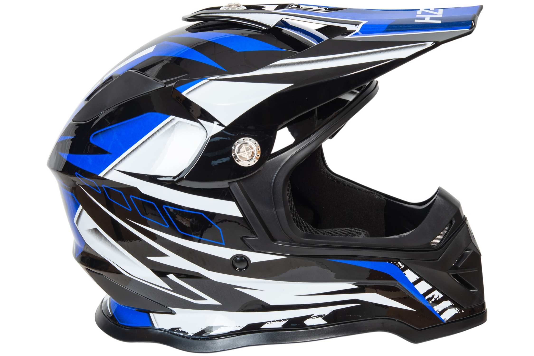 Шлем мото кроссовый HIZER B6197 #4 (XL) black/blue/white