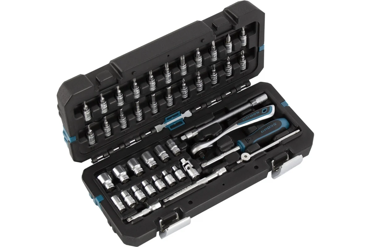 Набор инструментов, 1/4", CrV, 120 зубьев, 42 предмета// Gross