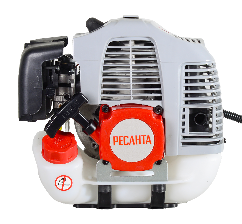 Бензотриммер РЕСАНТА БТР-1900П 2-х тактный, мощность 1900Вт,9500об/мин, не разборная штанга.