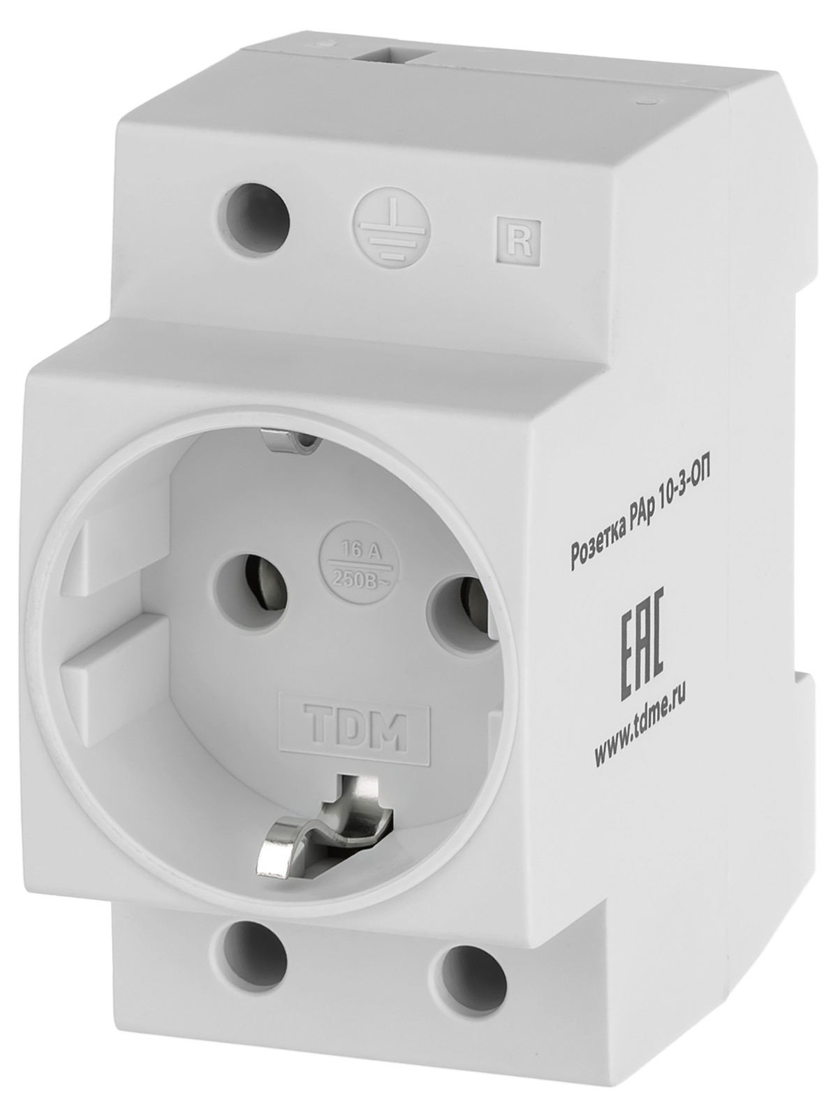 Розетка с заземляющим контактом РАр10-3-ОП Shuko TDM*