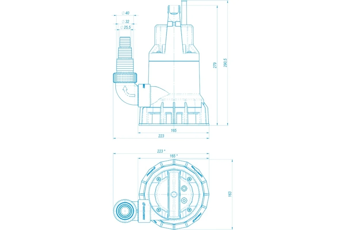 Эл. насос Дренажник 140/6Ф  дренажный (фекальный) //Джилекс