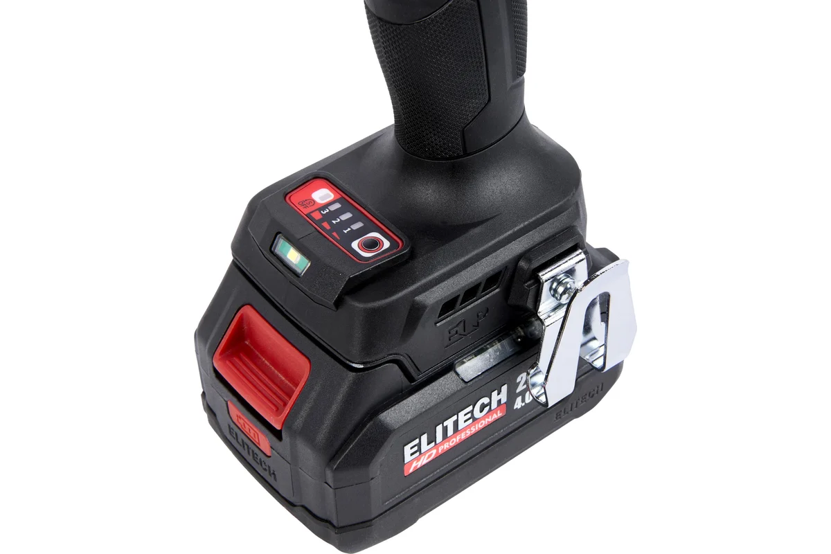 ELITECH HD CW 2009SL (E2201.059.02) Гайковерт ак(уд) б\щет, 20В, 2х4.0Ач,0-2400у\м, 900Нм, кв 1/2" 