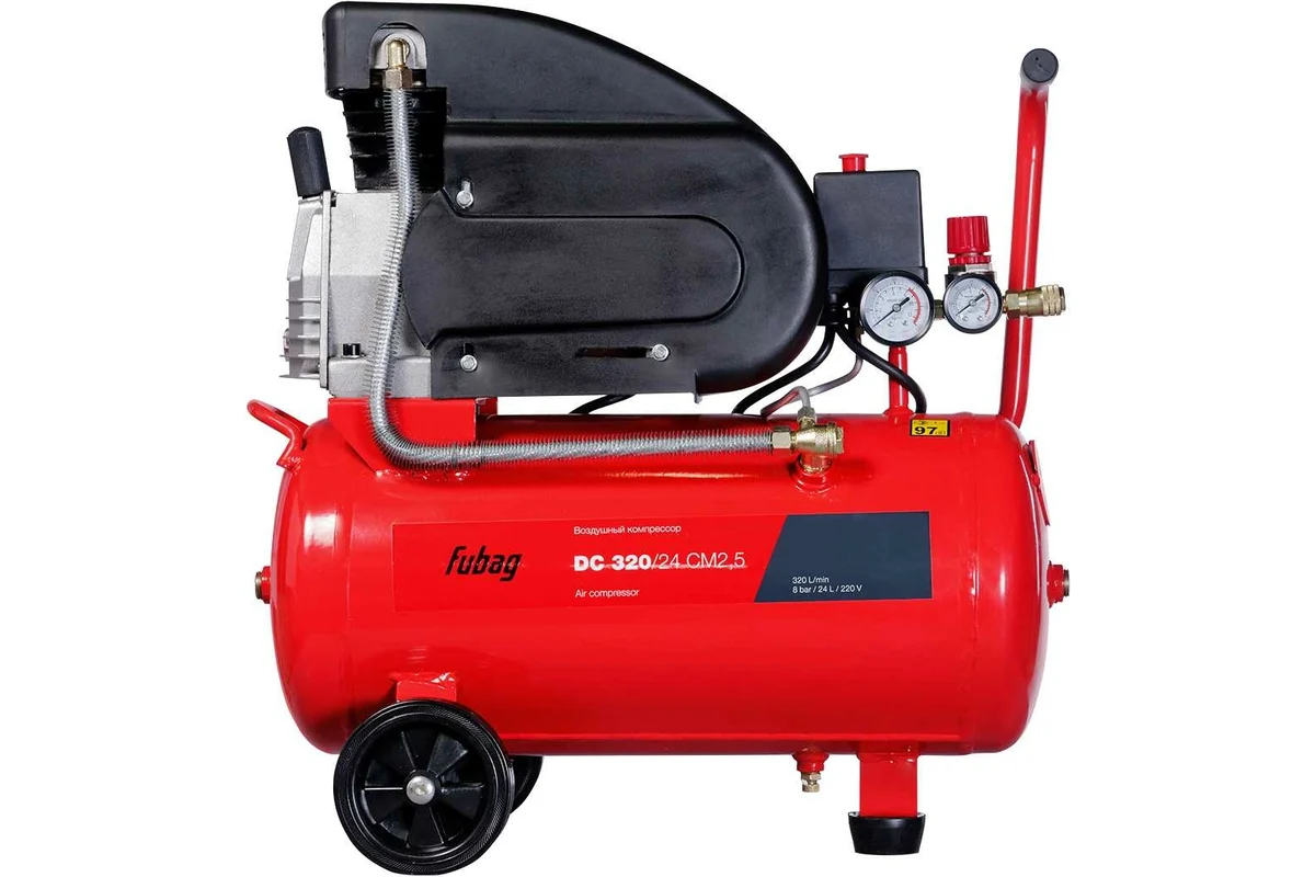 Компрессор 24л FUBAG DС 320/24 CM2.5, коак, 320 л/мин, 8б, 1.8кВт, 220В, 1ц