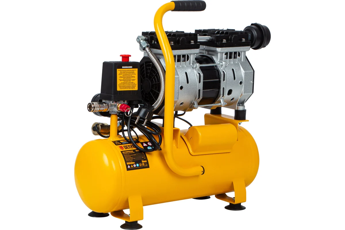 Безмасляный компрессор DLS650/10 650 Вт, 120 л/мин, ресивер 10 л // DENZEL