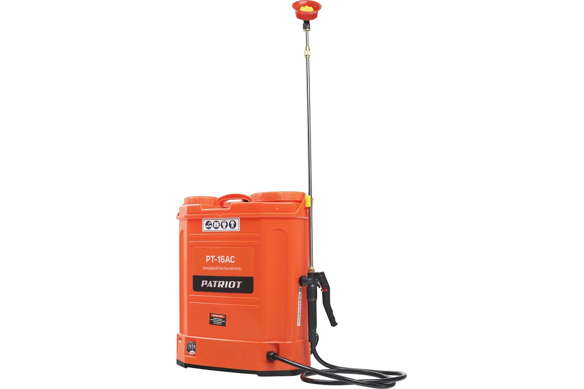 Распылитель ранцевый аккумуляторный PATRIOT PT-16AC, свинцово-кислотный; 8 Ач, 16 л.