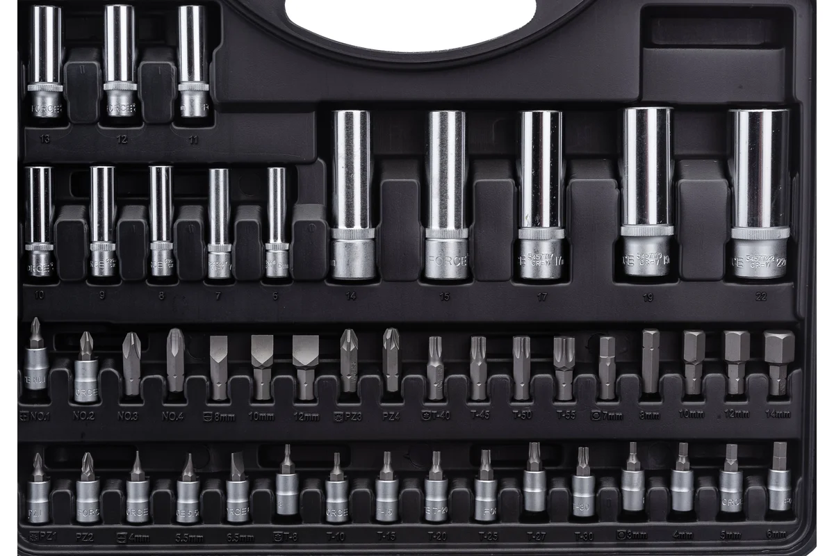 FORCE 4941R-5 1/4", 1/2", Набор инструментов 94 пр. 6-гран.