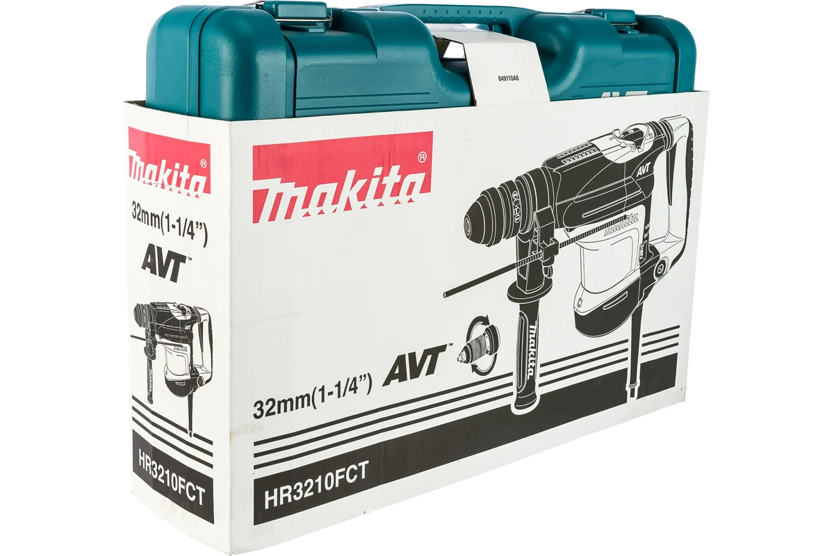 Makita Перфоратор HR 3210FCT,  850Вт, SDS+ 3х режимный, 5.5Дж удар, б/съёмн.патрон, кейс