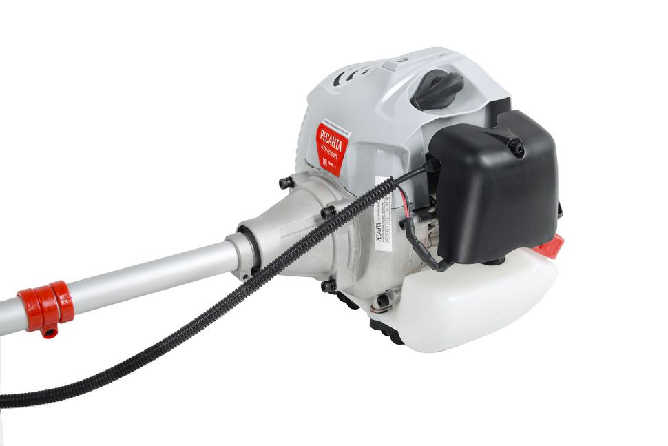 Бензотриммер РЕСАНТА БТР-2500П 2-х тактный, мощность 2500Вт,9500об/мин, не разборная штанга.