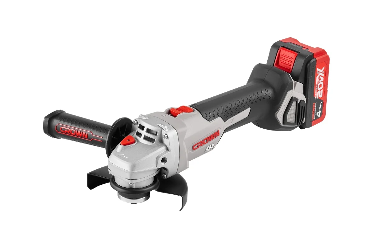 Аккум. УШМ CROWN CT23001-125HX-4 ВМС,Ø125мм, 8000 об/мин, 4 А/ч,20В, 2,51кг.