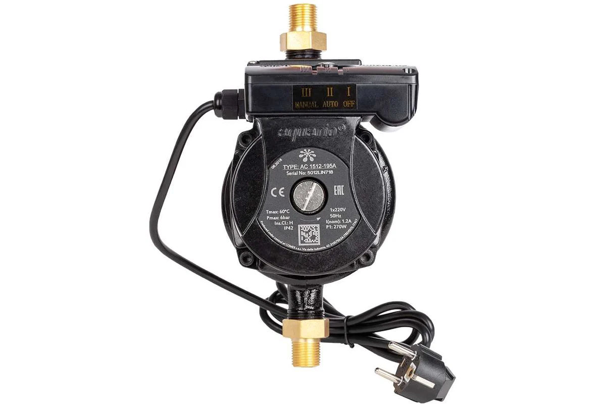 Насос повыш. давления AС1512-195А", 120Вт, выс. под. 1м, 60л/мин, 2 водоразб. точки (5512) //AQUARIO