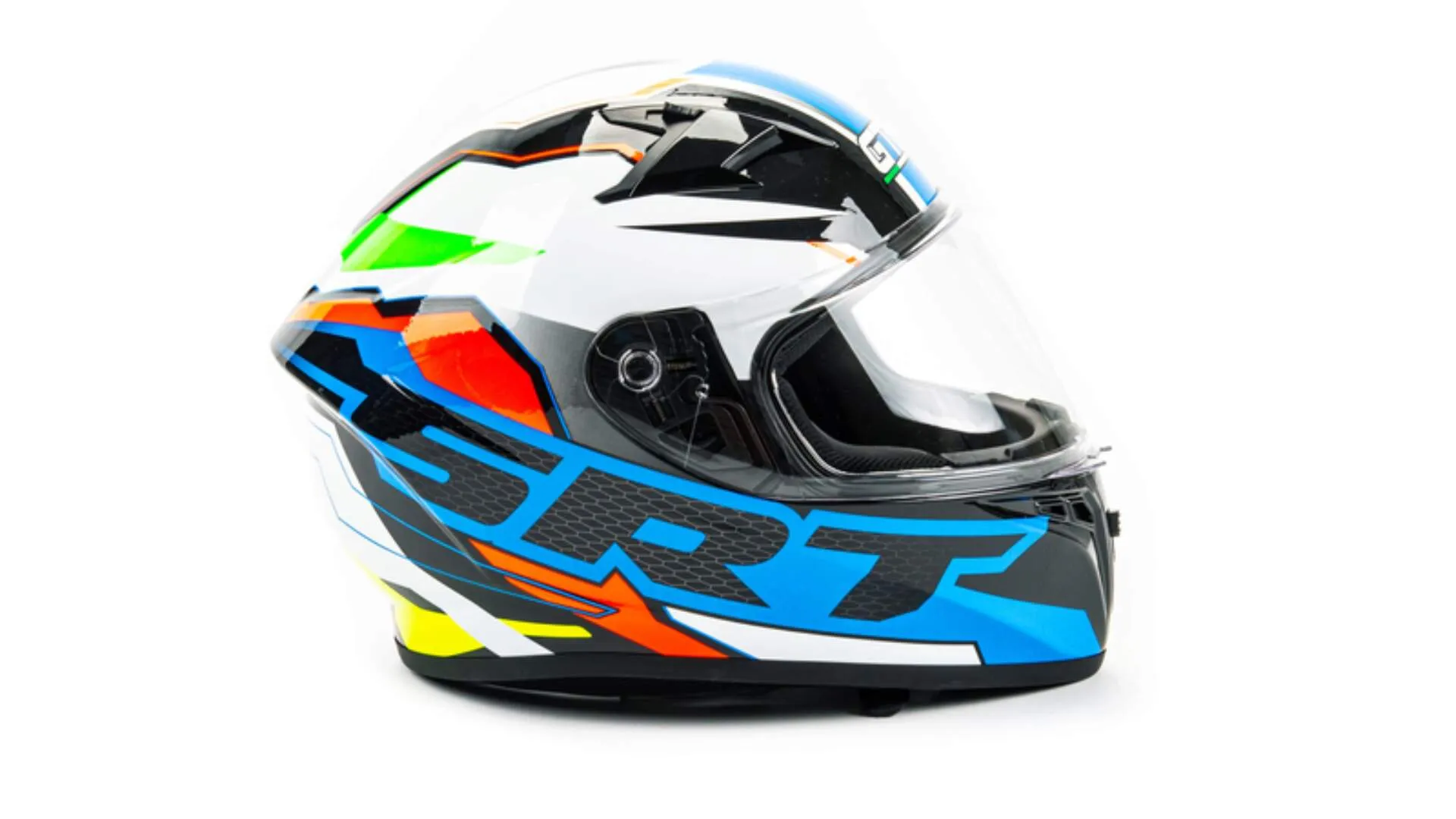 Шлем мото GTX 578 (XL)#2 BLACK/ ORANGE/ GREEN