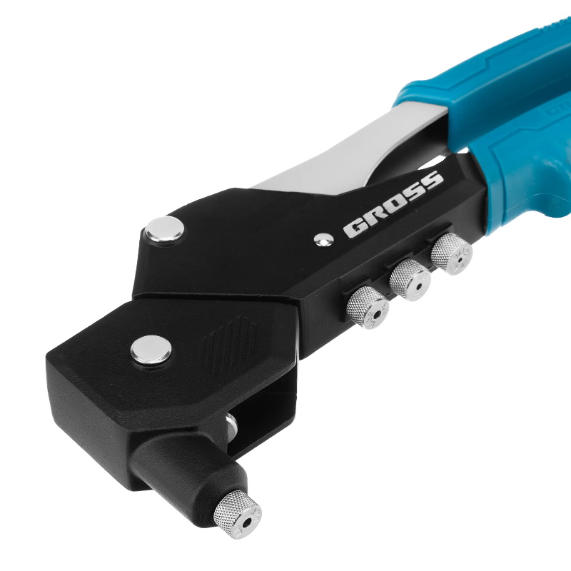 Заклепочник ручной, 290 мм, поворотный, 0-360, заклепки 2,4-3,2-4,0-4,8 мм// Gross