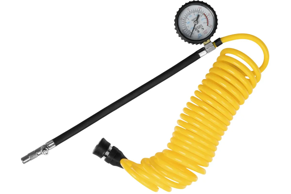 Компрессор автомобильный AC-75, 12 В, 10 атм., 75 л/мин, LED// Denzel