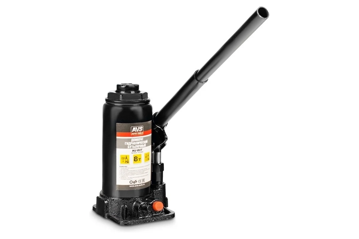 Домкрат гидравлический, AVS HJ-B8T, 8т,  200–405мм.