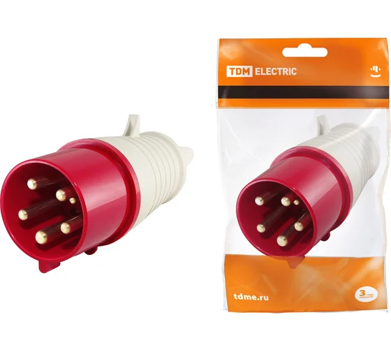 Вилка 025 3Р+РЕ+N 32А 380В IP44 TDM*