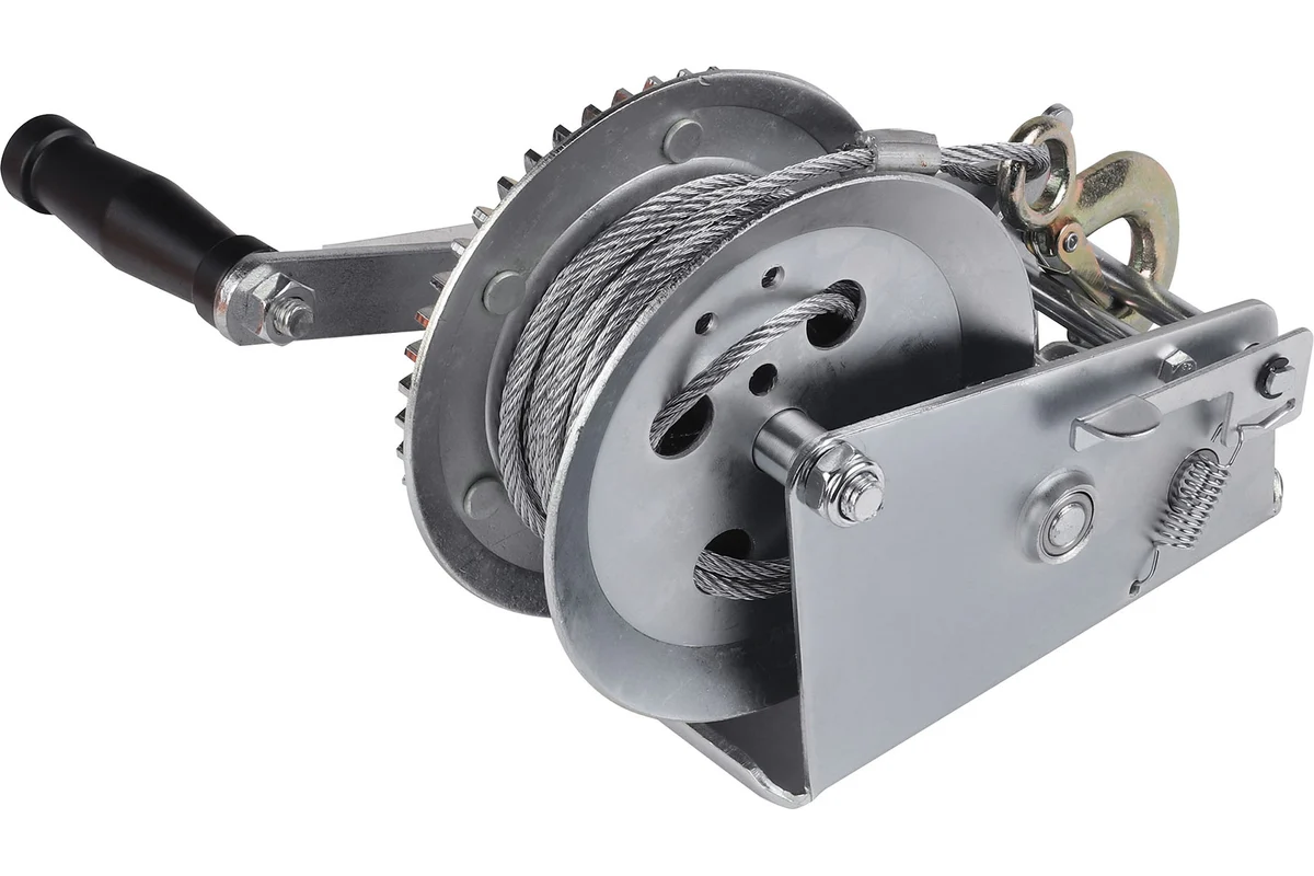 Лебедка ручная барабанная PATRIOT WH 1500B, усилие - 1500 кг, трос- 8 м