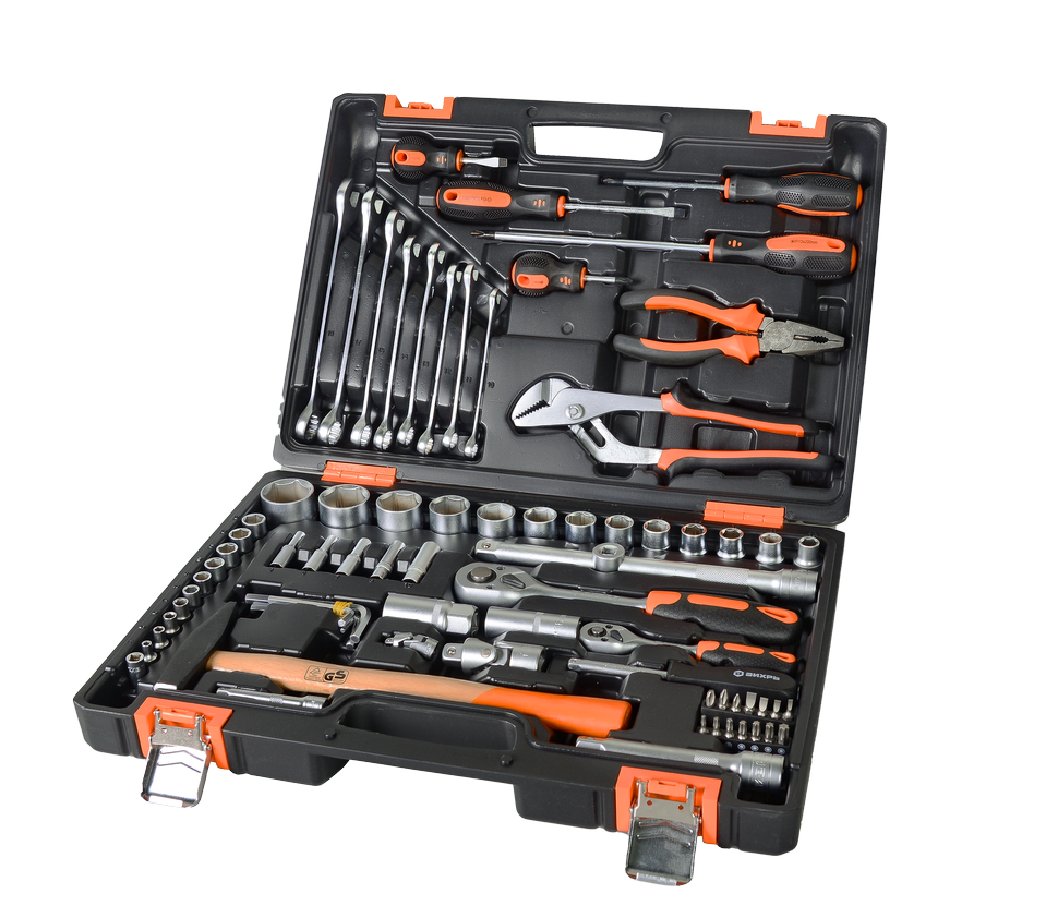 Набор инструментов, 1/2" , 1/4" , CrV, в кейсе 76 предм Вихрь