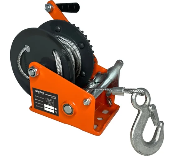 Лебёдка MAGNUS PROFI LRB-500, 500кг, ручная барабанная,канат 10м
