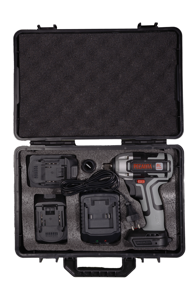 Гайковерт аккумуляторный АГ-300/20L 1/2" 300Нм (в комплекте 2 АКБ и ЗУ) в кейсе Ресанта