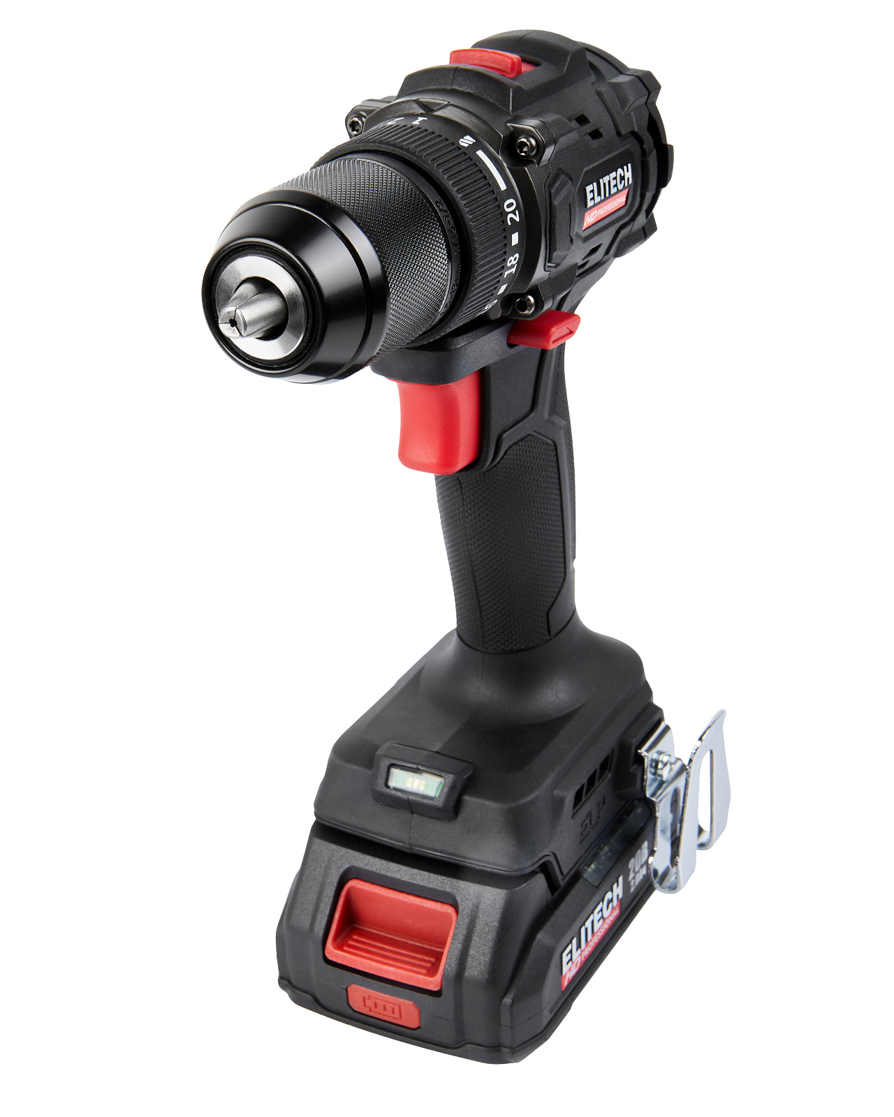 ELITECH CD 20SL2 Аккум.дрель-шуруповерт б/щёт, 20В 2х2.0Ач,БЗП-13мм, 0-500\2000об\м, 60Нм