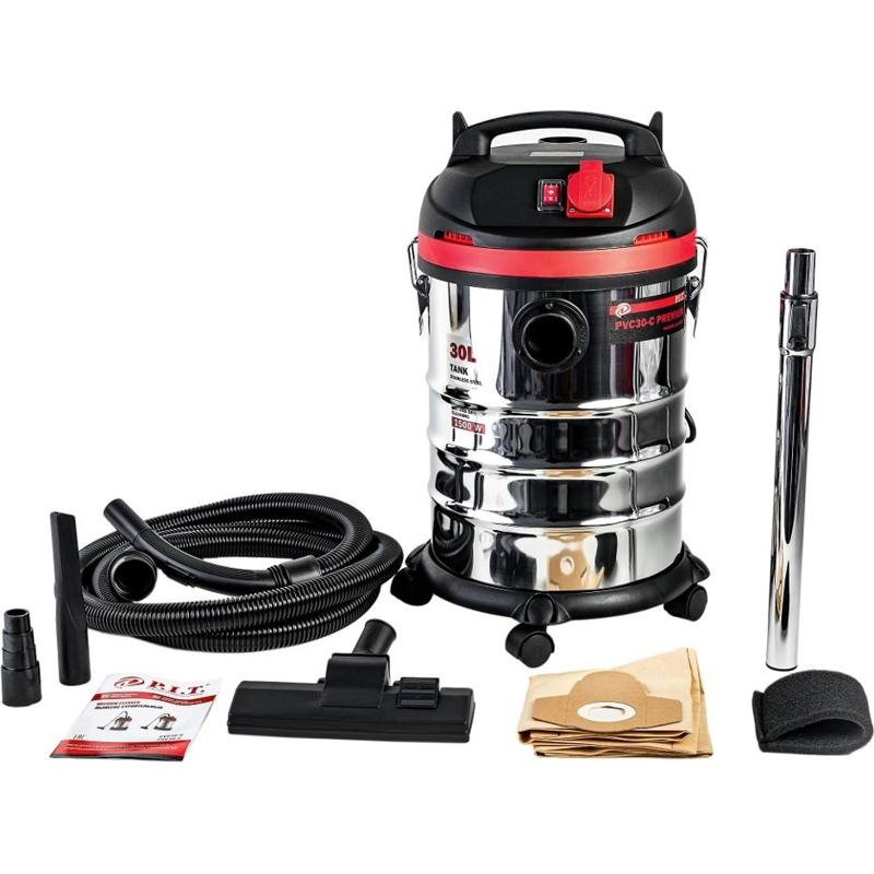 Пылесос строительный электрич. P.I.T. PVC30-C МАСТЕР (1500Вт, роз. 2кВт, шланг 3м, бак 30л нерж.)