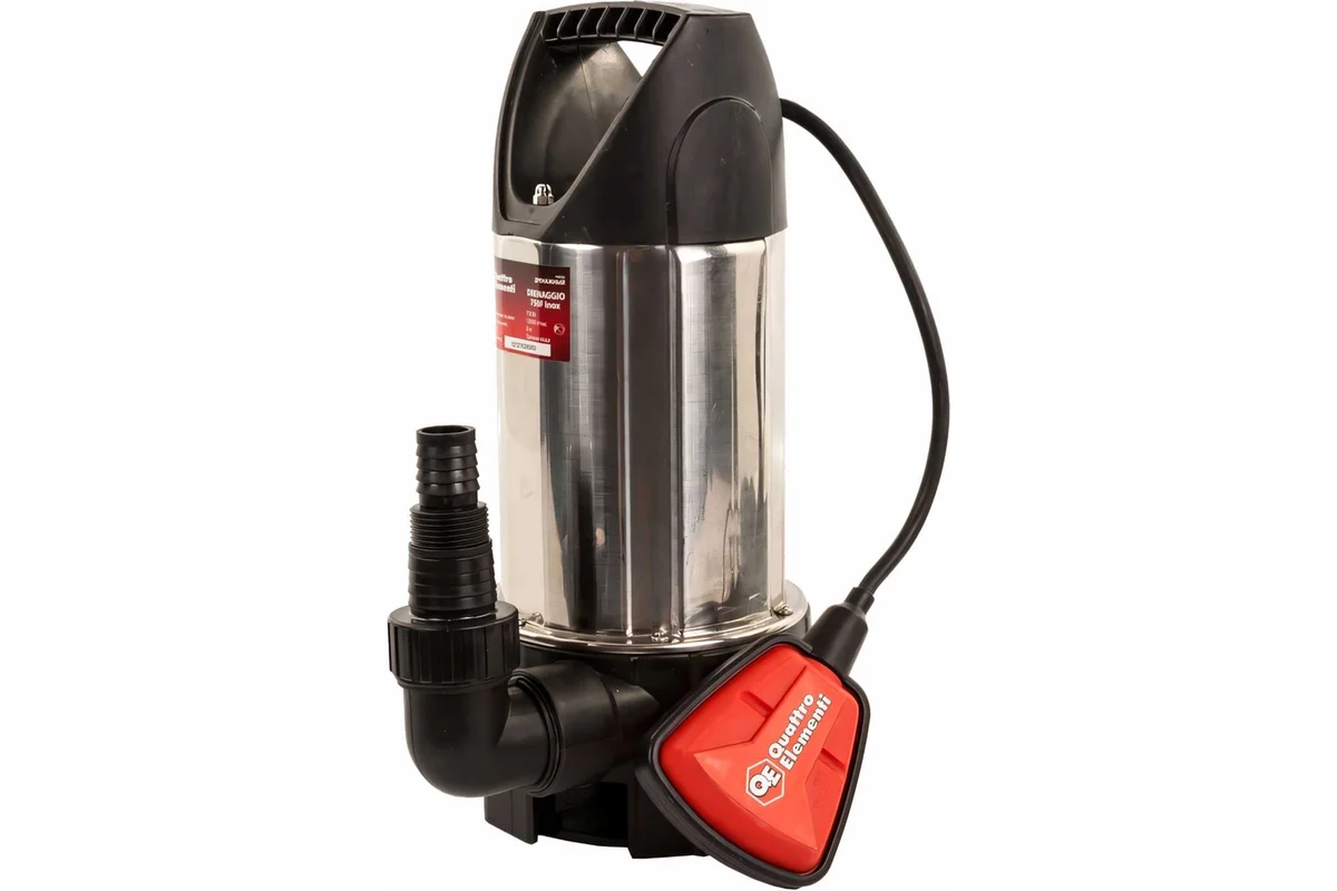 Дренажный насос QUATTRO ELEMENTI Drenaggio  750 F Inox (750 Вт, 12000 л/ч, для грязной, 7.5 м, 5,0 к