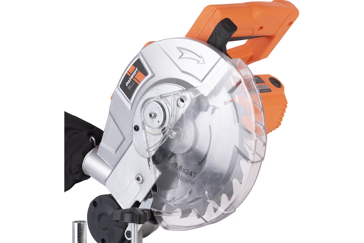 Пила торцовочная PATRIOT MS 210, мощность 1400Вт, пильный диск 210 мм, Пылезащищенная кнопка включен