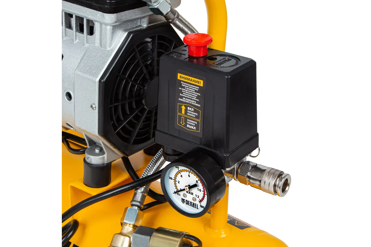 Безмасляный компрессор DLS650/10 650 Вт, 120 л/мин, ресивер 10 л // DENZEL