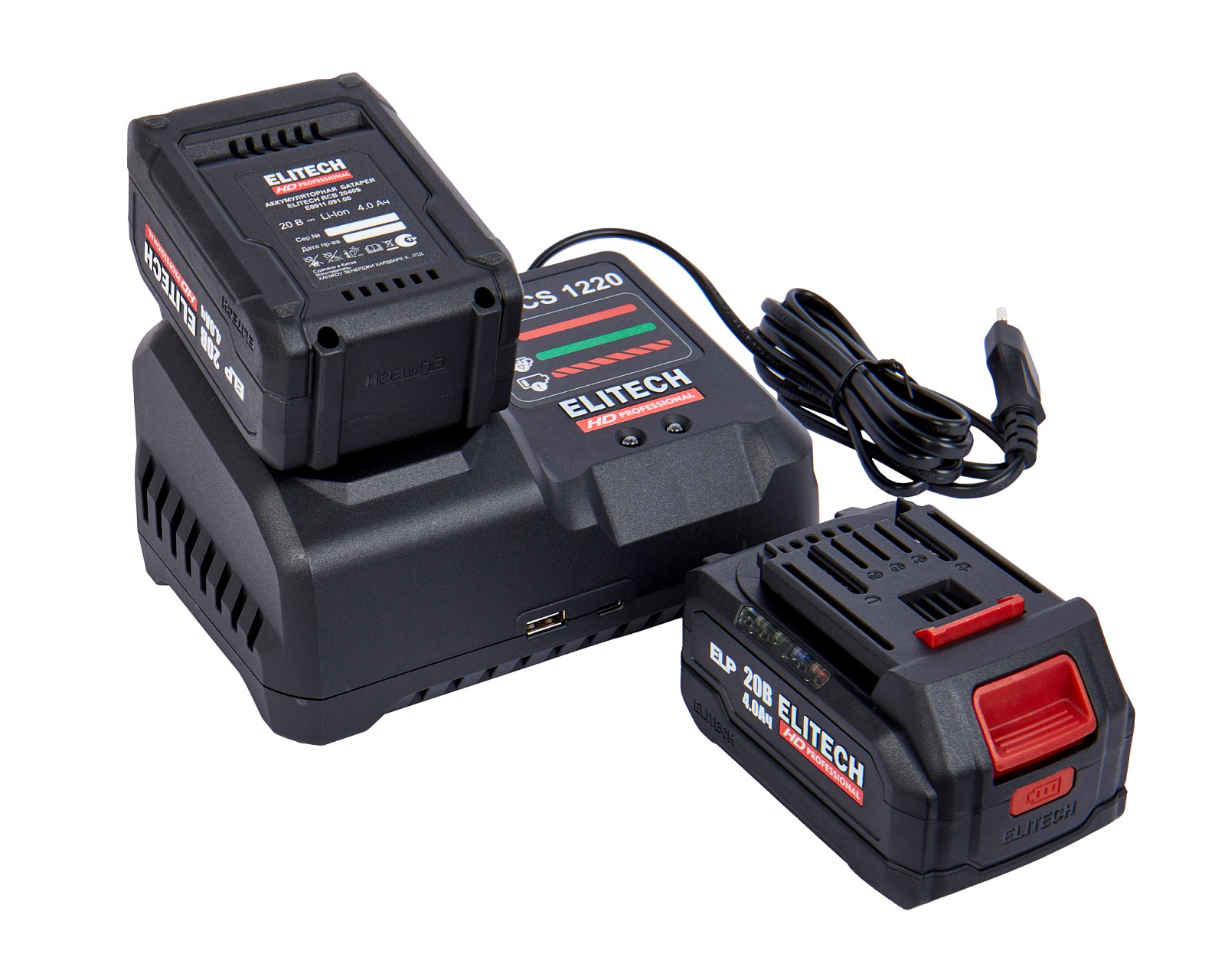 ELITECH HD CD 20ISL2 (E2201.041.02) Акк. ударн. б/щ. дрель-шуруп, 20В, 2*4Ач, 65Hm, БЗП 13мм 