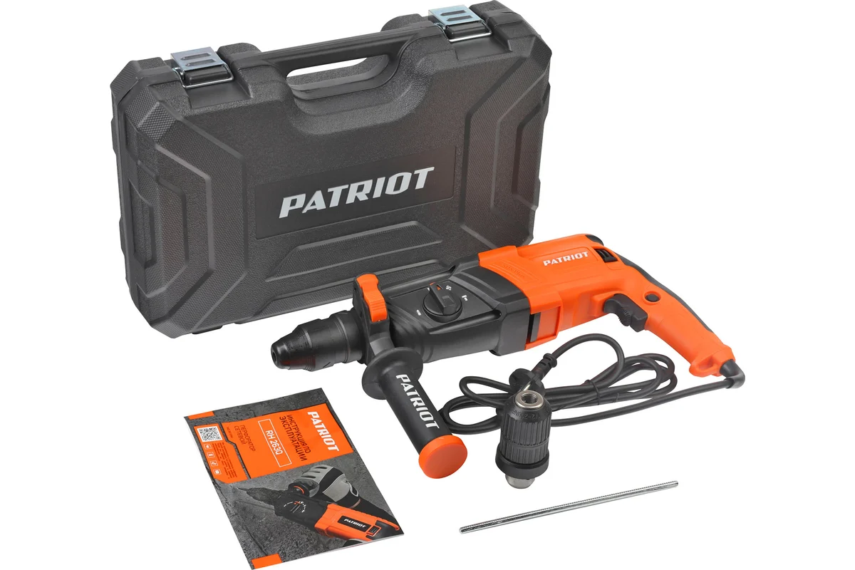Перфоратор PATRIOT RH 263Q, SDS+, мощность 880 Вт, 2.9 Дж, 3 режима работы, быстросменный патрон QCC