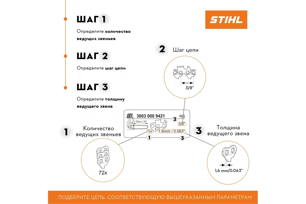 Цепь STIHL 36RSC 72 зв 3/8 1,6 20", шт